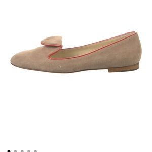 Sarah Flint Tan Flats with Red Trim
